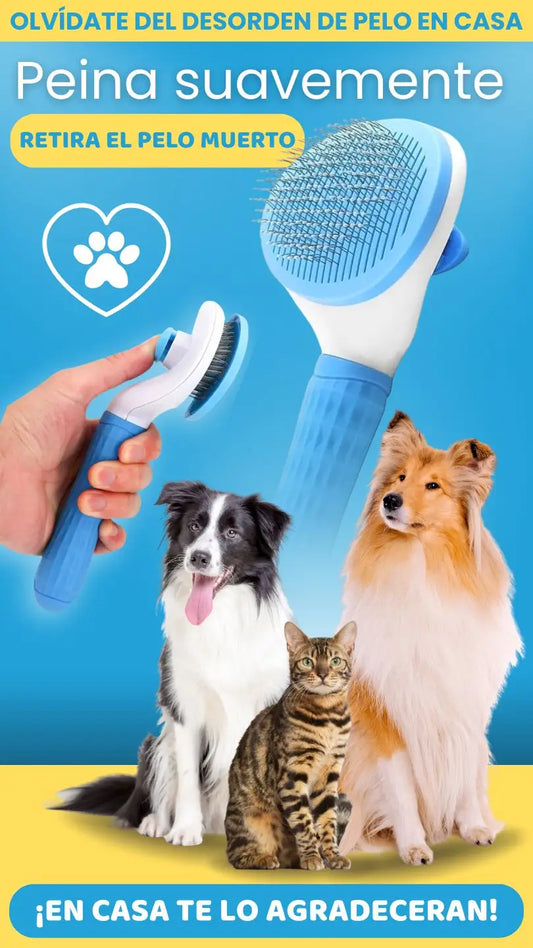 Pet Magic Pro™ - Cepillo para Mascotas con Botón de Liberación de Pelo